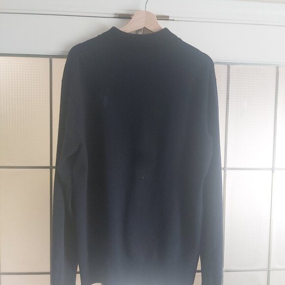 Oliver Spencer Men's Dark Navy Polo collar Extrafine Wool Sweater(Size XL) - Picture 8 of 8